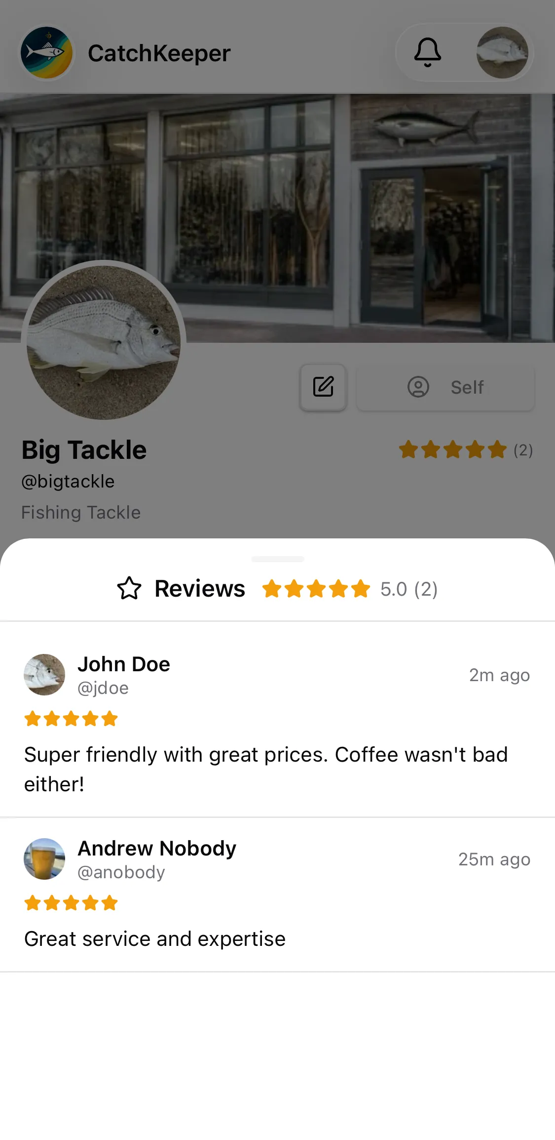 CatchKeeper app — Business profile • Reviews